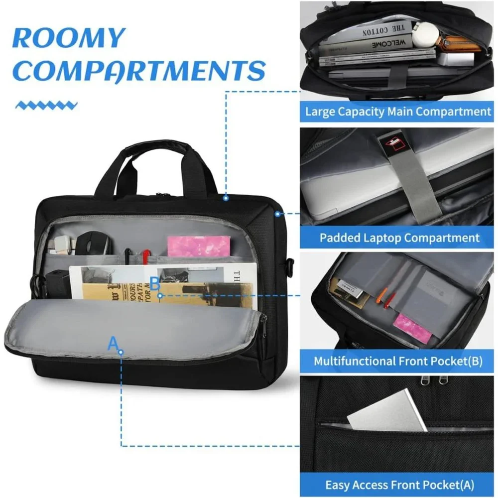 Men's Black waterproof Laptop bag 17.3 Inch